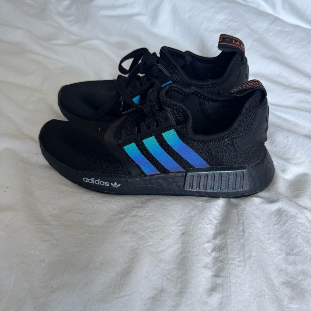 Adidas Kids Sneakers in Black with Blue Stripes